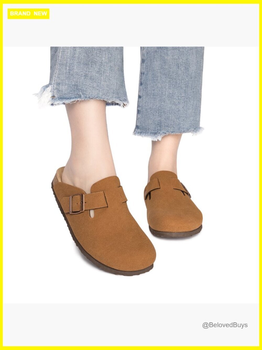 Suede Clogs with Cork Footbed Arch Support Slip On Mules - Picture 7 of 7